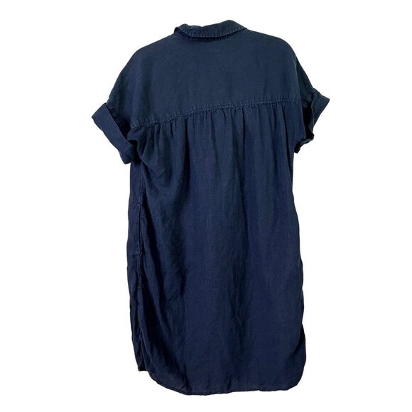J.Crew Women's 100% Linen Baird McNutt Irish Linen Navy Shirtdress Size Small - Picture 9 of 12